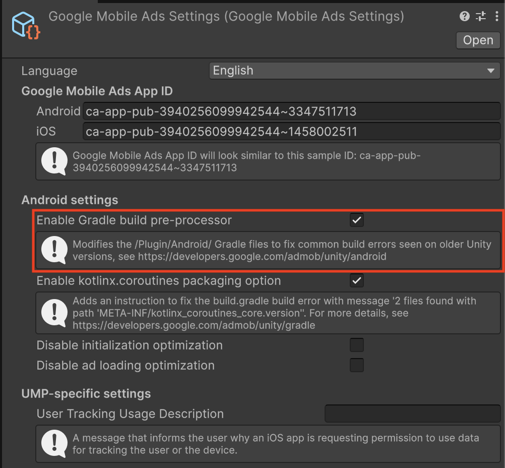 Enable Gradle build preprocessor