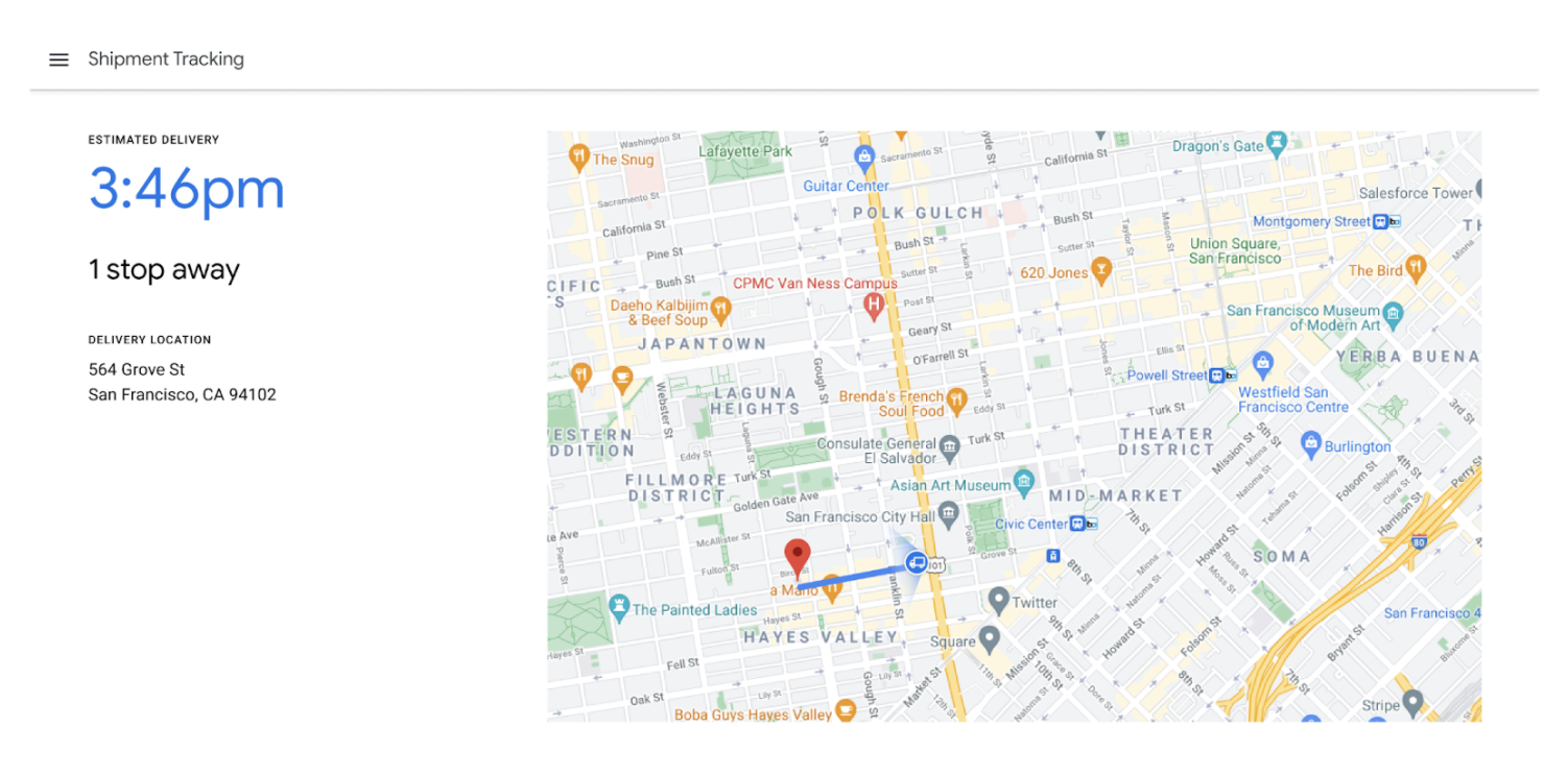 Sample web app tracking a scheduled shipment task Sample web app tracking a scheduled shipment
task