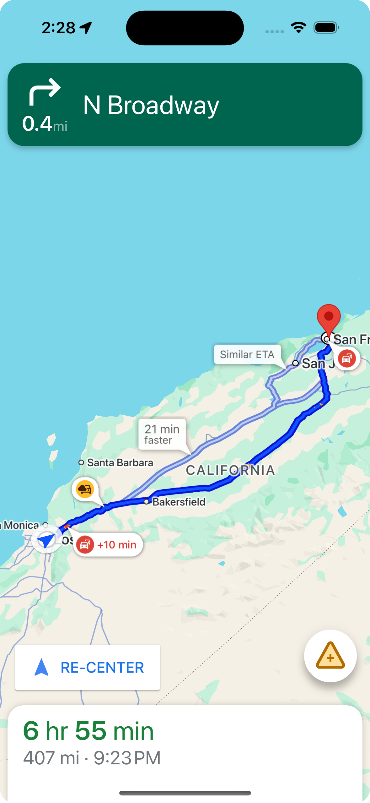 Callouts along routes