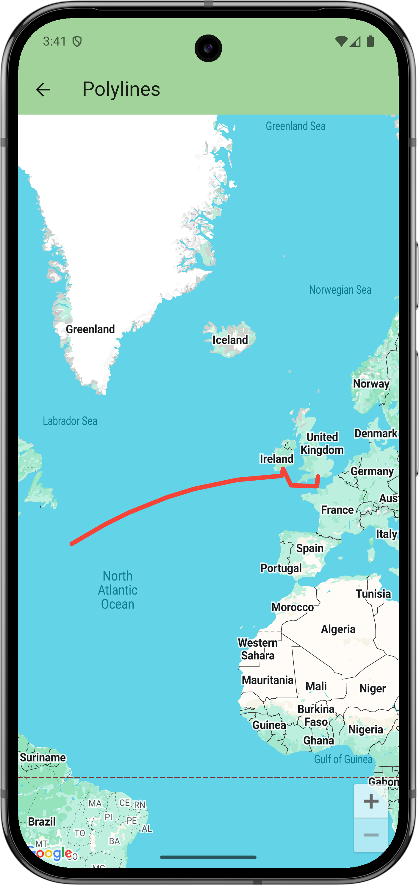 Image of Draw polylines on a map.