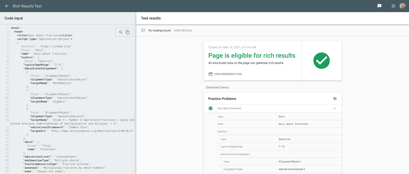 Practice problems on Rich Results test Practice problems on Rich Results test
